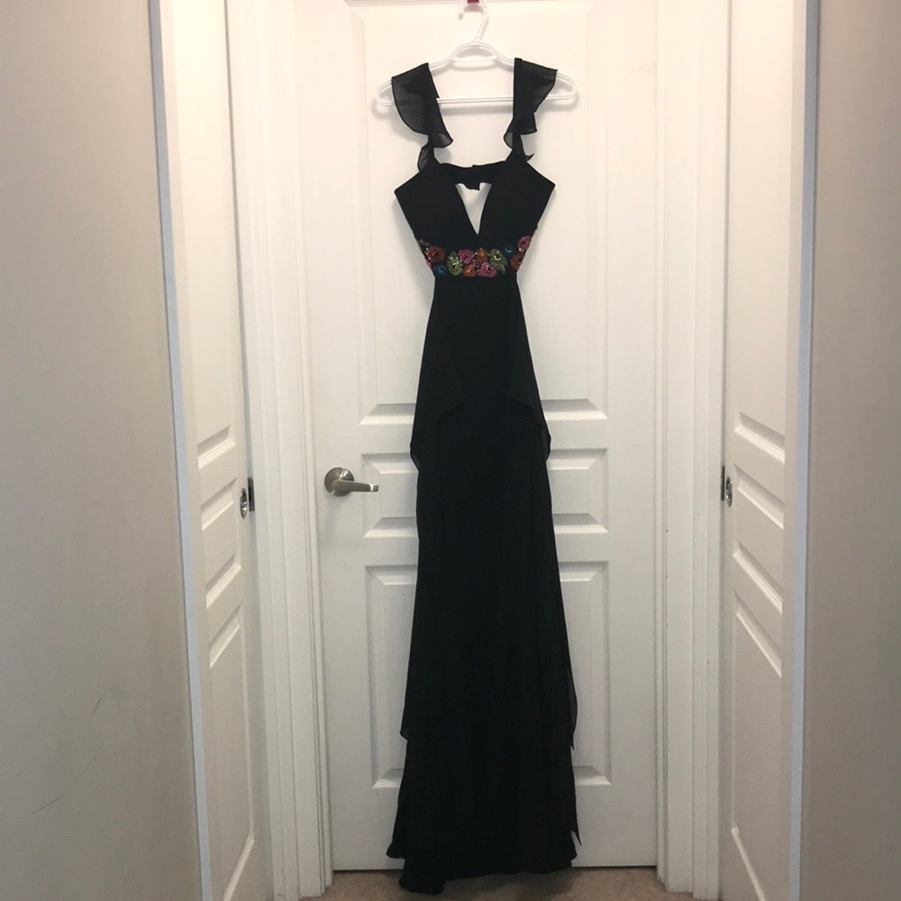 Alfabeta Black Backless Dress